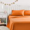 imageAmazon Basics Kids Soft EasyWash Lightweight Microfiber 4Piece Sheet Set Queen Unicorn and RainbowBright Orange