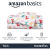 imageAmazon Basics Kids Soft EasyWash Lightweight Microfiber 4Piece Sheet Set Queen Unicorn and RainbowButterflies