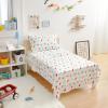imageAmazon Basics Kids Soft EasyWash Lightweight Microfiber 4Piece Sheet Set Queen Unicorn and RainbowDinosaurs
