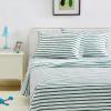 imageAmazon Basics Kids Soft EasyWash Lightweight Microfiber 4Piece Sheet Set Queen Unicorn and RainbowGreen Strip