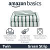 imageAmazon Basics Kids Soft EasyWash Lightweight Microfiber 4Piece Sheet Set Queen Unicorn and RainbowGreen Stripes