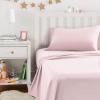 imageAmazon Basics Kids Soft EasyWash Lightweight Microfiber 4Piece Sheet Set Queen Unicorn and RainbowLight Pink