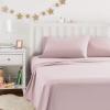 imageAmazon Basics Kids Soft EasyWash Lightweight Microfiber 4Piece Sheet Set Queen Unicorn and RainbowLight Pink