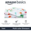 imageAmazon Basics Kids Soft EasyWash Lightweight Microfiber 4Piece Sheet Set Queen Unicorn and RainbowMulticolor Dinosaurs