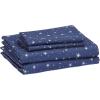 imageAmazon Basics Kids Soft EasyWash Lightweight Microfiber 4Piece Sheet Set Queen Unicorn and RainbowNavy Galaxy