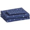 imageAmazon Basics Kids Soft EasyWash Lightweight Microfiber 4Piece Sheet Set Queen Unicorn and RainbowNavy Galaxy