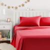 imageAmazon Basics Kids Soft EasyWash Lightweight Microfiber 4Piece Sheet Set Queen Unicorn and RainbowRed