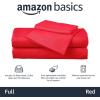 imageAmazon Basics Kids Soft EasyWash Lightweight Microfiber 4Piece Sheet Set Queen Unicorn and RainbowRed