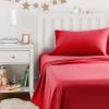 imageAmazon Basics Kids Soft EasyWash Lightweight Microfiber 4Piece Sheet Set Queen Unicorn and RainbowRed
