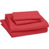imageAmazon Basics Kids Soft EasyWash Lightweight Microfiber 4Piece Sheet Set Queen Unicorn and RainbowRed