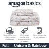 imageAmazon Basics Kids Soft EasyWash Lightweight Microfiber 4Piece Sheet Set Queen Unicorn and RainbowUnicorn and Rainbow