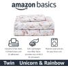 imageAmazon Basics Kids Soft EasyWash Lightweight Microfiber 4Piece Sheet Set Queen Unicorn and RainbowUnicorn and Rainbow