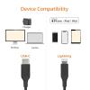 imageAmazon Basics MFi Certified USBC to Lightning Fast Charging Cable for Apple iPhone Nylon Braided 10 ft WhiteBlack