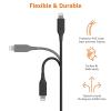 imageAmazon Basics MFi Certified USBC to Lightning Fast Charging Cable for Apple iPhone Nylon Braided 10 ft WhiteBlack