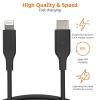 imageAmazon Basics MFi Certified USBC to Lightning Fast Charging Cable for Apple iPhone Nylon Braided 10 ft WhiteBlack