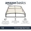 imageAmazon Basics Metal Platform Bed Frame with Wood Slat Support 6 Inches High Twin BlackFull