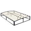 imageAmazon Basics Metal Platform Bed Frame with Wood Slat Support 6 Inches High Twin BlackQueen