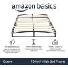 imageAmazon Basics Metal Platform Bed Frame with Wood Slat Support 6 Inches High Twin BlackQueen