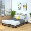 imageAmazon Basics Metal Platform Bed Frame with Wood Slat Support 6 Inches High Twin BlackQueen