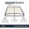 imageAmazon Basics Metal Platform Bed Frame with Wood Slat Support 6 Inches High Twin BlackQueen