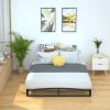 imageAmazon Basics Metal Platform Bed Frame with Wood Slat Support 6 Inches High Twin BlackQueen