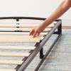imageAmazon Basics Metal Platform Bed Frame with Wood Slat Support 6 Inches High Twin BlackQueen