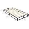 imageAmazon Basics Metal Platform Bed Frame with Wood Slat Support 6 Inches High Twin BlackTwin