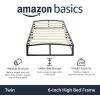 imageAmazon Basics Metal Platform Bed Frame with Wood Slat Support 6 Inches High Twin BlackTwin