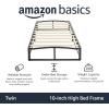 imageAmazon Basics Metal Platform Bed Frame with Wood Slat Support 6 Inches High Twin BlackTwin