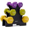 imageAmazon Basics Neoprene Dumbbell Hand Weights for Exercise and Muscle ToningRack with 3 Pairs 3  5  and 8 Pound