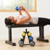 imageAmazon Basics Neoprene Dumbbell Hand Weights for Exercise and Muscle ToningRack with 3 Pairs 5  10  and 15 Pound