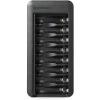 imageAmazon Basics NiMh Rechargeable Batteries 4 AA ampamp 4 AAA with 4 Bay Battery Charger Type A American Plug Black 8 Count8 count Pack of 1