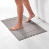 imageAmazon Basics NonSlip Cotton Bath Mat 100 Cotton Absorbent Machine Washable 31quot L x 20quot W Bright WhiteGray