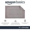 imageAmazon Basics NonSlip Cotton Bath Mat 100 Cotton Absorbent Machine Washable 31quot L x 20quot W Bright WhiteGray
