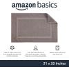 imageAmazon Basics NonSlip Cotton Bath Mat 100 Cotton Absorbent Machine Washable 31quot L x 20quot W Bright WhiteLight Gray
