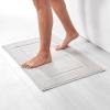 imageAmazon Basics NonSlip Cotton Bath Mat 100 Cotton Absorbent Machine Washable 31quot L x 20quot W Bright WhiteSoft Silver