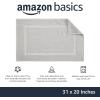 imageAmazon Basics NonSlip Cotton Bath Mat 100 Cotton Absorbent Machine Washable 31quot L x 20quot W Bright WhiteSoft Silver