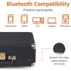 imageAmazon Basics Portable Suitcase Vinyl Turntable Record Player with Builtin Speakers and Bluetooth Supports 3Speed BlackSuitcase  Black