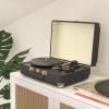 imageAmazon Basics Portable Suitcase Vinyl Turntable Record Player with Builtin Speakers and Bluetooth Supports 3Speed BlackSuitcase  Black