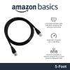 imageAmazon Basics RJ45 Cat 6 Ethernet Patch Cable 1Gpbs Transfer Speed GoldPlated Connectors 5 Foot  Pack of 5 Black5 Foot