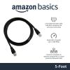imageAmazon Basics RJ45 Cat 6 Ethernet Patch Cable 1Gpbs Transfer Speed GoldPlated Connectors 5 Foot  Pack of 5 Black5 Foot