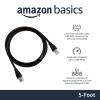 imageAmazon Basics RJ45 Cat 6 Ethernet Patch Cable 1Gpbs Transfer Speed GoldPlated Connectors 5 Foot  Pack of 5 Black5 Foot