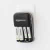imageAmazon Basics Rechargeable Battery Charger for AA ampamp AAA NickelMetal Hydride NiMH Batteries with USB Charging Port Black