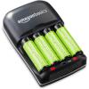 imageAmazon Basics Rechargeable Battery Charger for AA ampamp AAA NickelMetal Hydride NiMH Batteries with USB Charging Port Black