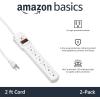 imageAmazon Basics Rectangle 6Outlet 600 Joule Surge Protector Power Strip 2ft Small White 2PackWhite