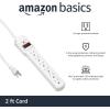 imageAmazon Basics Rectangle 6Outlet 600 Joule Surge Protector Power Strip 2ft Small White 2PackWhite