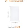 imageAmazon Basics Soft and Thick Cotton Hand Towels 16quot x 26quot Gray 12PackWhite