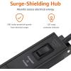 imageAmazon Basics Surge Protector Power Strip 12 Outlet Heavy Duty Metal 600 Joules 6ft Extension Cord Mountable Rectangle Black16 Outlet