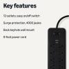 imageAmazon Basics Surge Protector Power Strip 12Outlet 4000 Joules 8ft Extension Cord Rectangle for Home Office Gaming Room BlackBlack