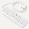 imageAmazon Basics Surge Protector Power Strip 12Outlet 4000 Joules 8ft Extension Cord Rectangle for Home Office Gaming Room BlackWhite